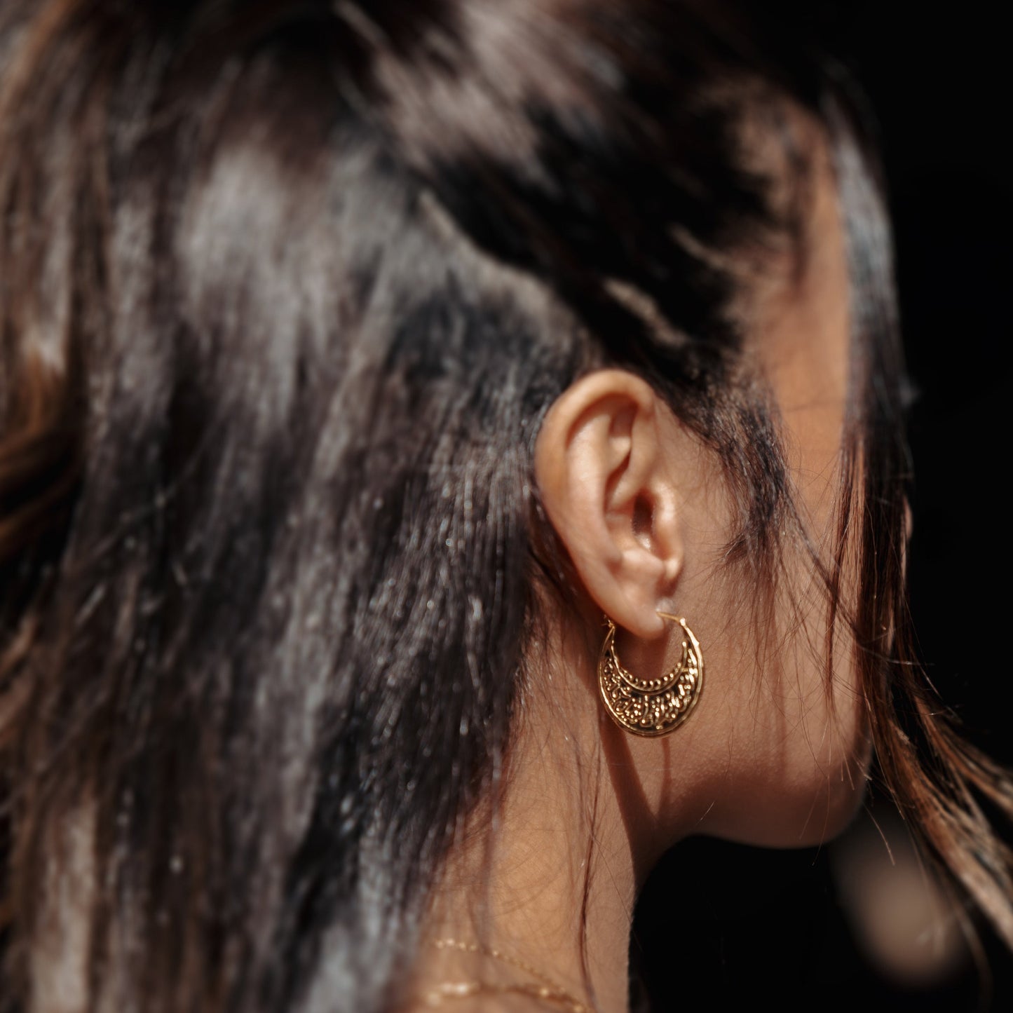 Arabic Calligraphy Disc Earrings