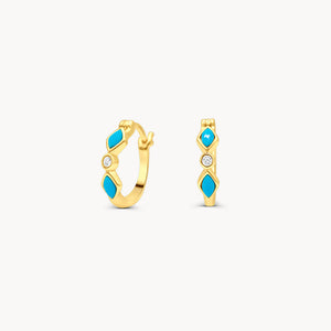 Turquoise Enamel Huggies
