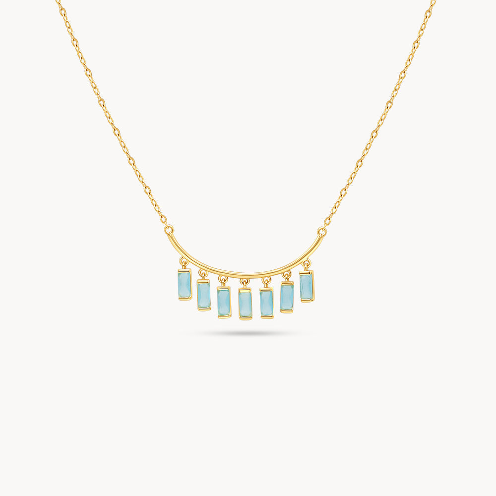 Aquamarine Arc Necklace