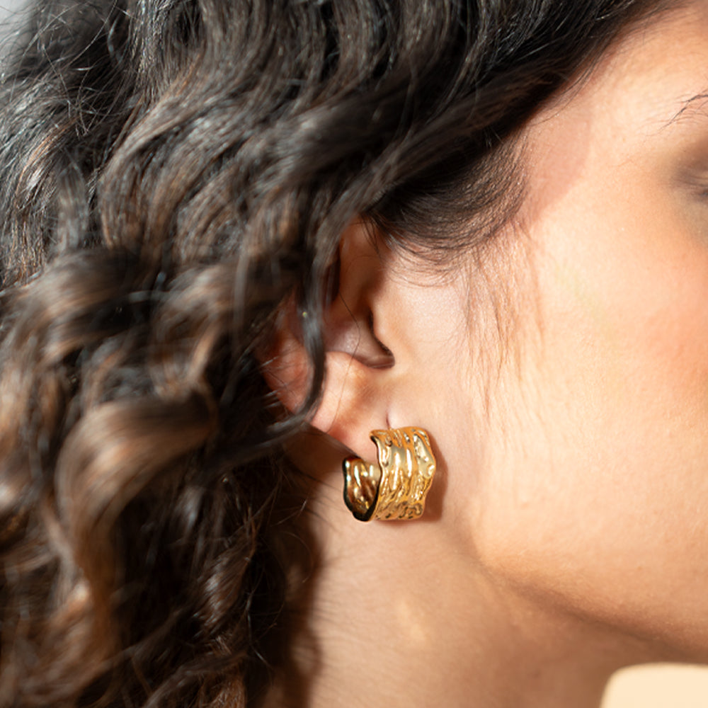 Chunky Hammered Hoops