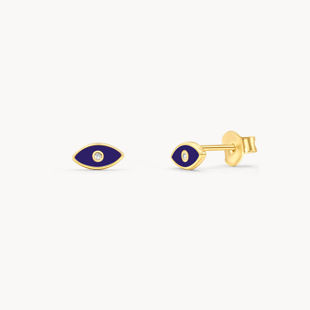 Enameled Evil Eye Studs