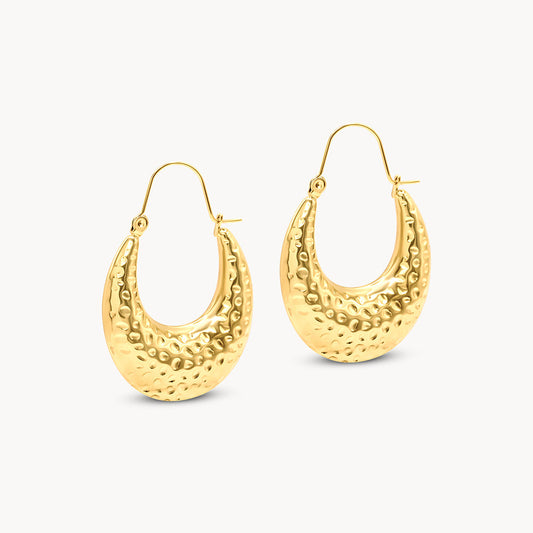 Hammered Crescent Earrings