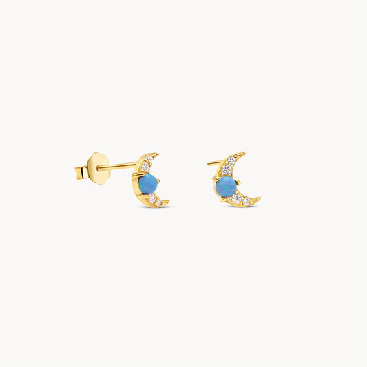 Opal Crescent Studs