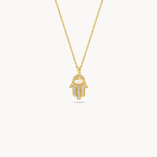 Opal Hamsa Necklace