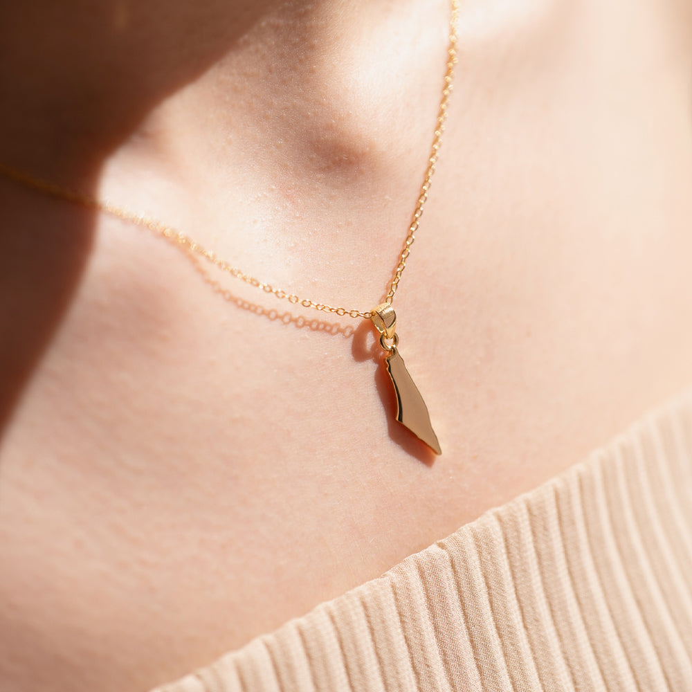 Map of Palestine Necklace