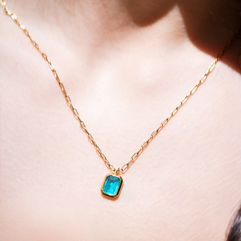 Aquamarine Gem Necklace