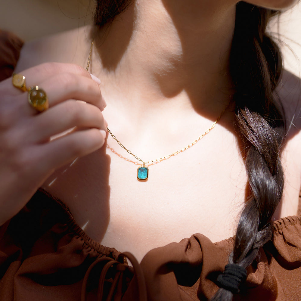 Aquamarine Gem Necklace