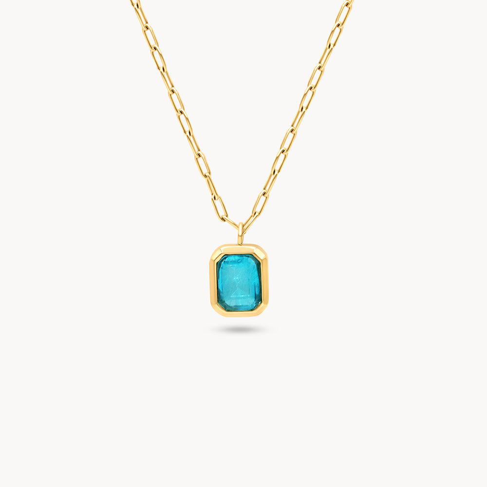 Aquamarine Gem Necklace