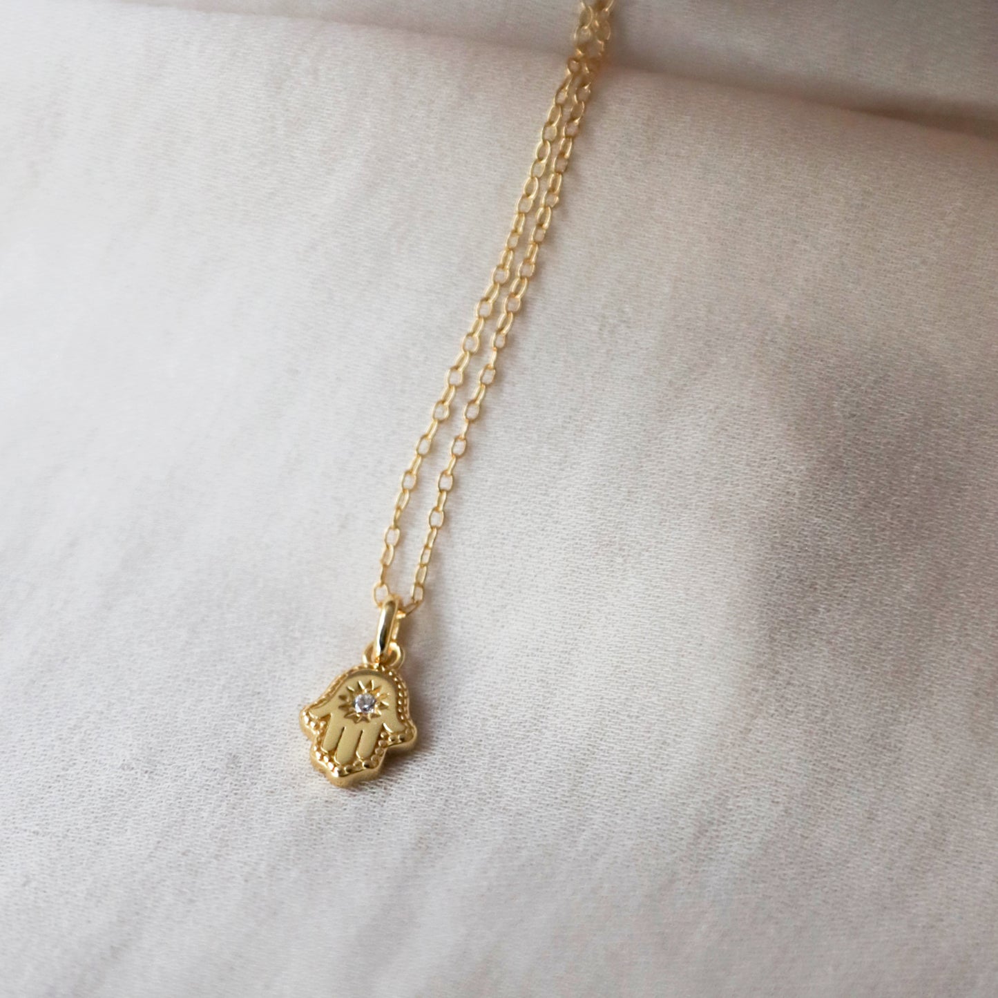 Dainty Hamsa Necklace