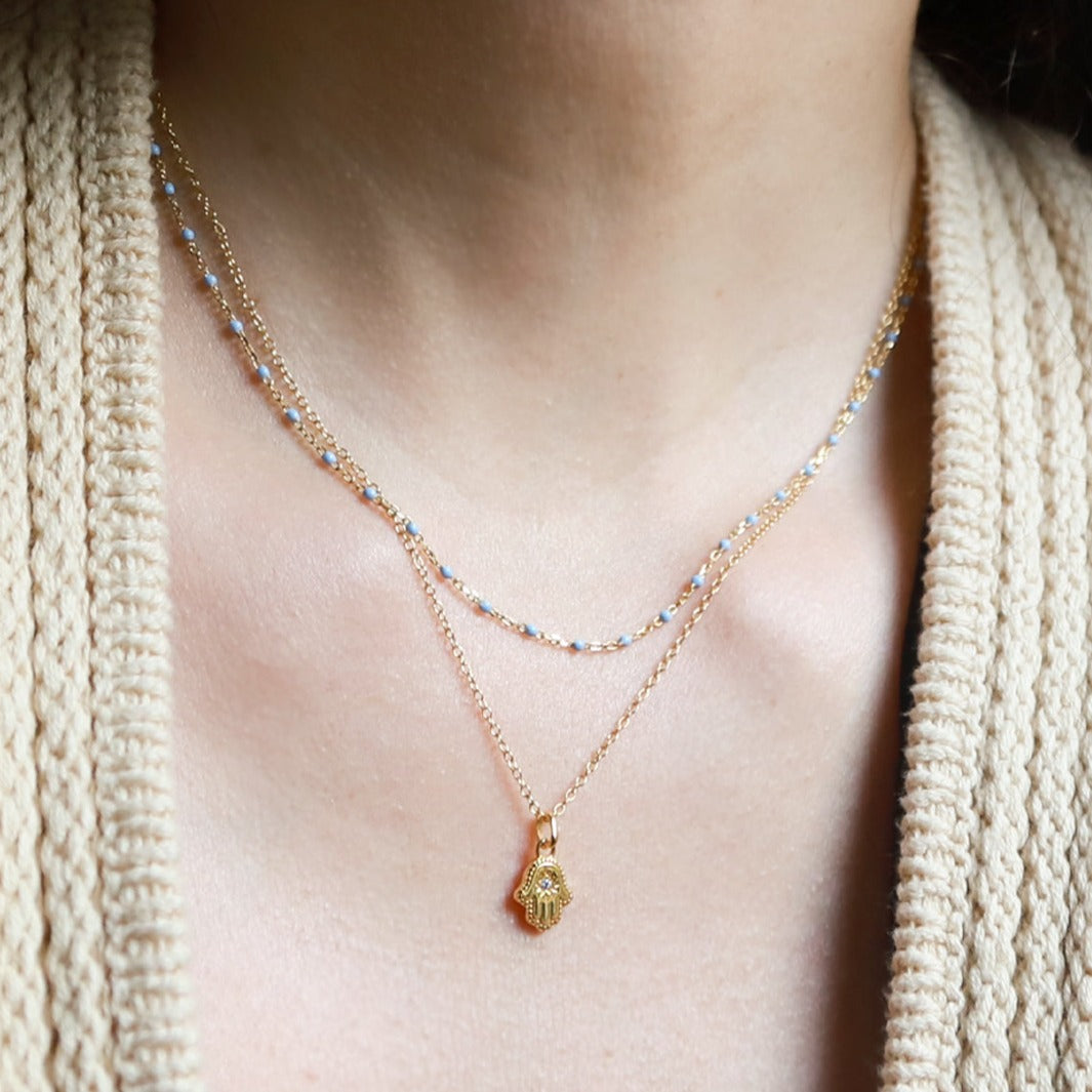 Dainty Hamsa Necklace