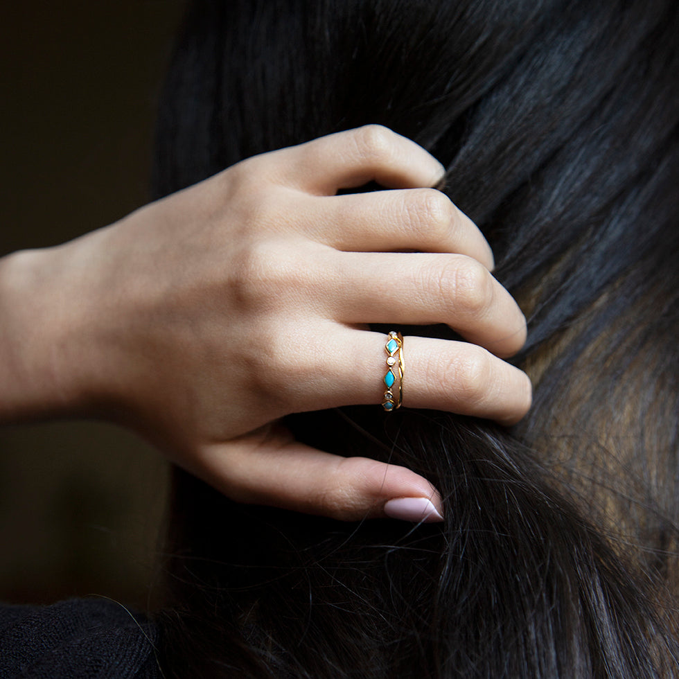 Turquoise Enamel Ring